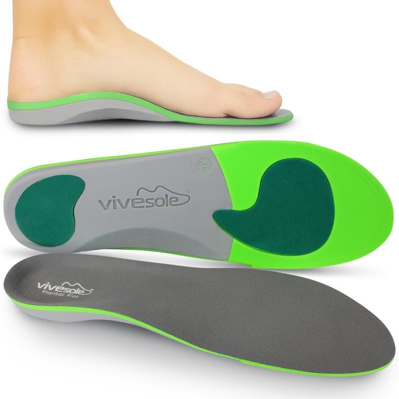 ViveSole Arch Support Insoles for Men Women Orthotic Inserts for Plantar Fasciitis High Arches Flat Feet Shoe Inserts for Comfort and Relief Back Fascia Foot and Heel Pain Full Length